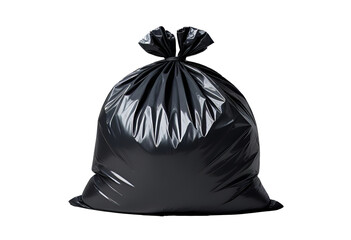 Collection of PNG. Black garbage bag isolated on a transparent background.