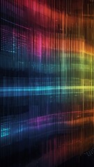 Obraz premium Digital pixelated or bit patterns symbolizing data and communication.