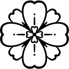 black and white flower