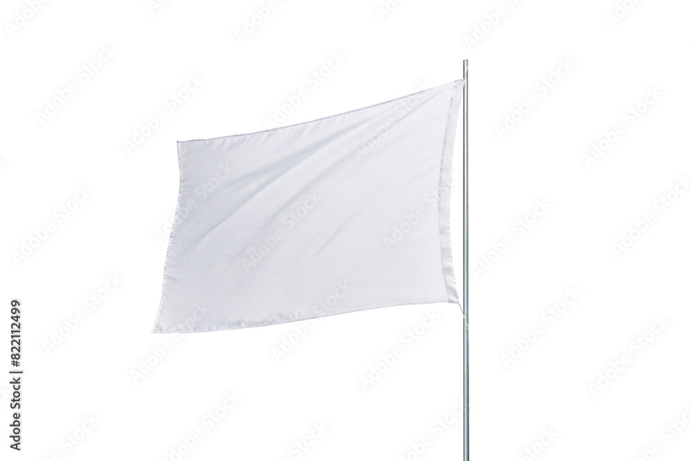 Poster white flag with clean texture isolated, transparent. perfect for flag mockups or presentations
