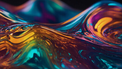 Holographic Liquid Forms, Abstract D Wavy Background