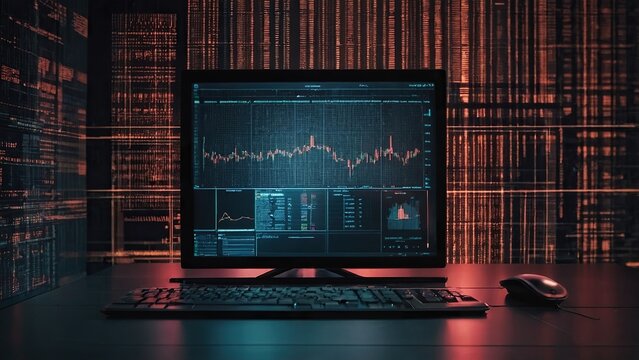 Digital pixelated or bit patterns symbolizing data and communication.
