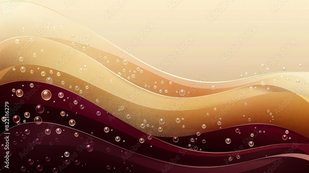 Poster a soothing background with shiny bubbles in warm tones of copper, bronze, and gold. the bubbles floa