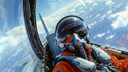 Military Pilot in a Fighter Jet