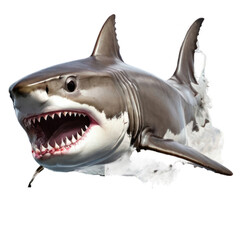 White sharks are like the hawks of the sea. isolated. Generative AI