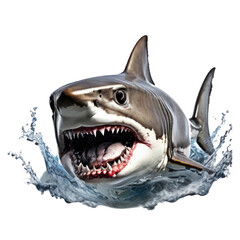 White sharks are like the hawks of the sea. isolated. Generative AI