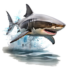 White sharks are like the hawks of the sea. isolated. Generative AI