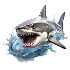 White sharks are like the hawks of the sea. isolated. Generative AI