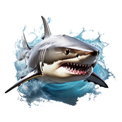 White sharks are like the hawks of the sea. isolated. Generative AI