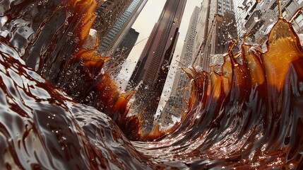 Chocolate Cityscape: An Artistic Representation Of Urban Chaos