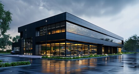 Fototapeta premium a building with a lot of windows