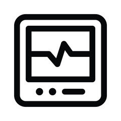 Ecg machine icon design isolated on white background