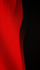 A red and black striped background with a red wave