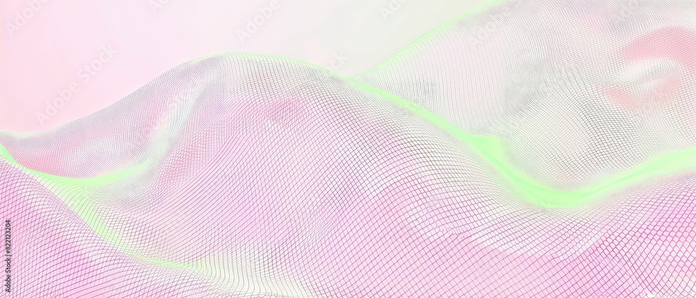 Poster a pink and green abstract background with a wave pattern.