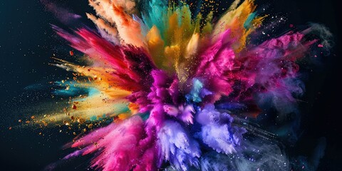 Fototapeta premium Powder explosion on black background.