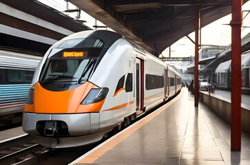 Fototapeta premium train in motion. Public transportation