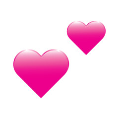 3D Pink heart isolated on white background. Heart vector icons. Heart, love, romance or valentine's day red vector icon for apps, logo and website design.  Set of love symbol. Vector illustration.