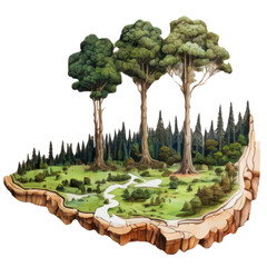 Forests are the life of wildlife and nature. isolated. Generative AI