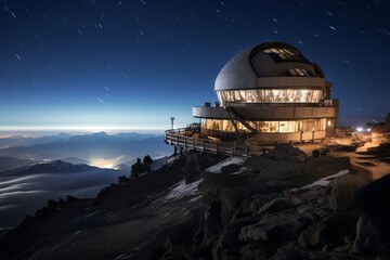 The Solitary Mountain Observatory Bathed in the Ethereal Light of a Thousand Stars