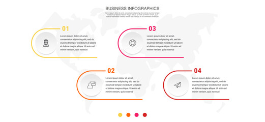 Circle vector infographic template with 4 steps and options for annual reports, presentations, advertising, chart. Modern business illustration.