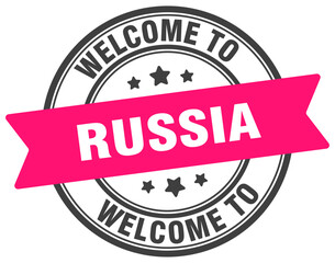 Welcome to Russia stamp. Russia round sign