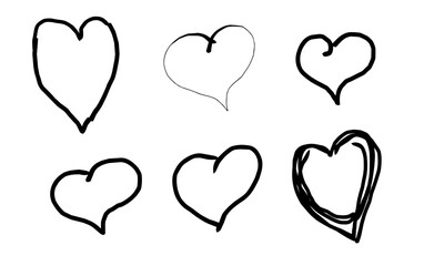 Love hand drawn doodle set 