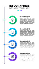 Infographic template. Vertical line with 4 circles