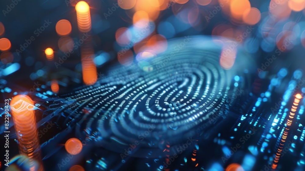 Aufkleber a futuristic fingerprint scanner ensures secure access to the wallet and its contents.