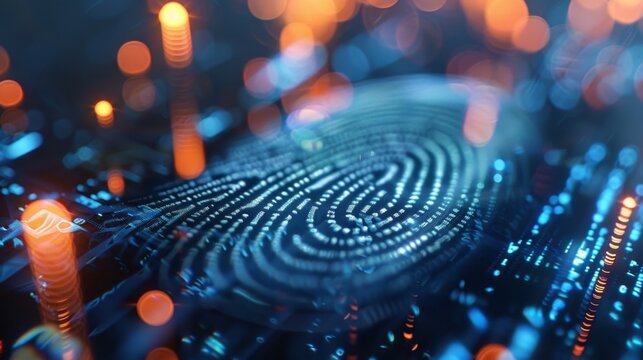 A futuristic fingerprint scanner ensures secure access to the wallet and its contents.