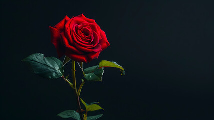 A red rose symbolizes love and romance on Valentine's Day