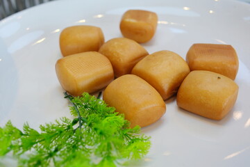 asia fried pies Curry puff pastry, popular Thai bakery Curry puff or epok-epok is a Asian traditional snack that has crispy spiral shell. Thai traditional crispy curry puff concept. 