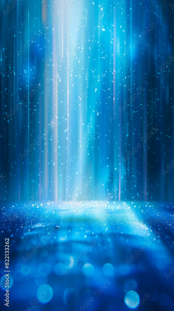 Poster abstract technological light rays on blue background with bokeh effects representing advanced data s