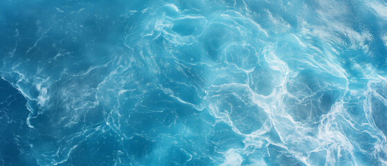 Fototapeta premium Sea water texture Panoramic aerial shot, Summer.
