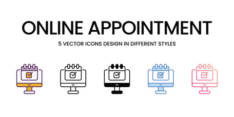 Online Appointment Icons different style vector stock illustration