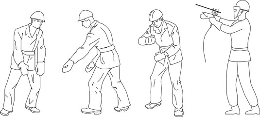 vector illustration sketch design drawing of mason workers for construction industry projects