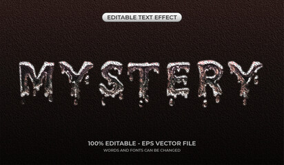 Mystery text effect. Editable horror text effect. Dramatic fluid typography design