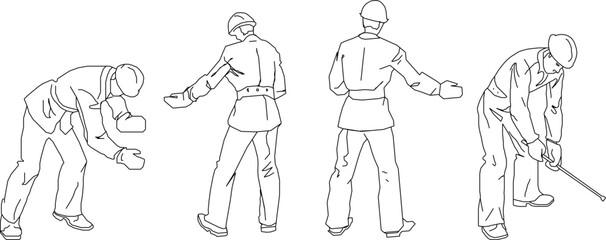 vector illustration sketch design drawing of mason workers for construction industry projects 