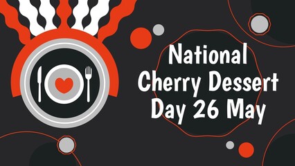 National Cherry Dessert Day web banner design illustration 