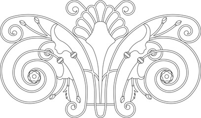 vector illustration sketch design image accessories icon logo classic vintage ethnic traditional floral motif 