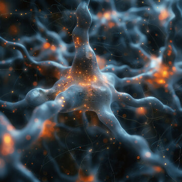 Repr&eacute;sentation d'un neurone ou cellule vue macroscopique