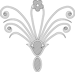 vector illustration sketch design drawing accessories icon logo classic vintage ethnic traditional motif floral and animal style european roman greece 