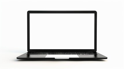 Laptop with blank screen isolated 