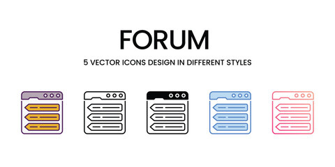 Forum  Icons different style vector stock illustration