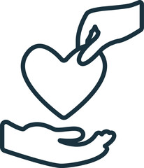 Philanthropy icon. Monochrome simple Social Responsibility icon for templates, web design and infographics