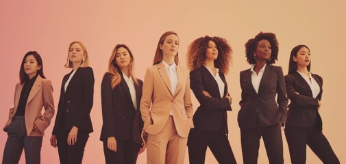 Fototapeta premium Diverse group of women professionals in business suits.
