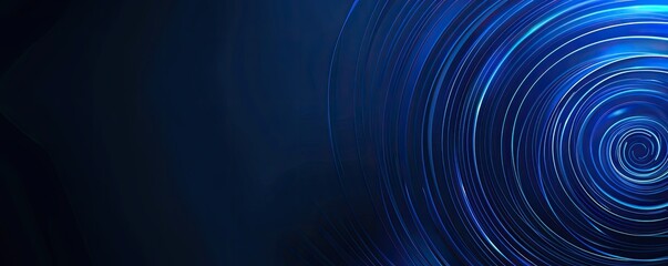 Fototapeta premium Abstract glowing circular lines on a dark blue background, creating a futuristic effect