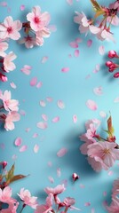 Obraz premium Cherry blossom flower decoration spring blossom for wallpaper, backdrop and background