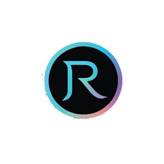 Gradient latter r logo design 