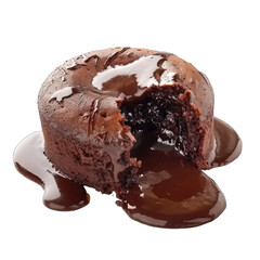 Delicious chocolate lava cake isolated on white background