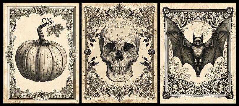 Halloween collection vintage Background